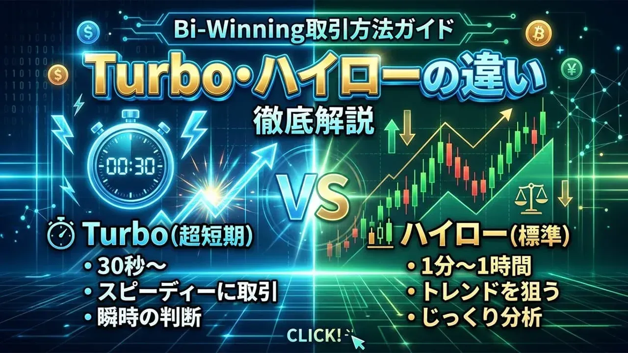 Bi-Winning取引方法ガイド|Turbo・ハイローの違いと実際のやり方を徹底解説