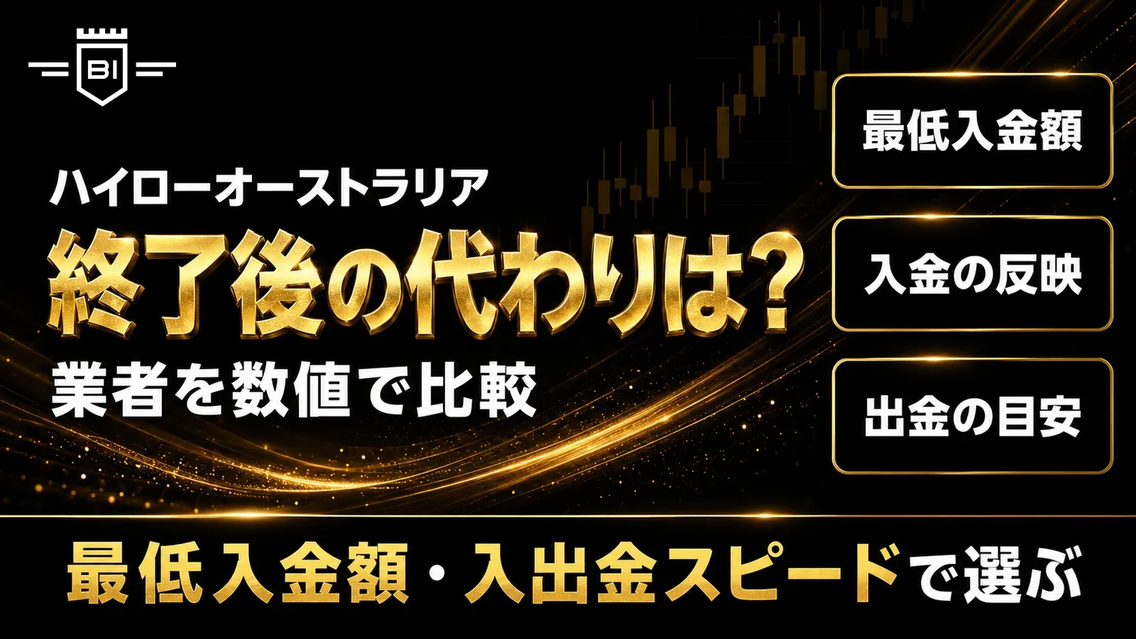 ハイローオーストラリア終了後の代わりを最低入金額と入出金スピードで比較する